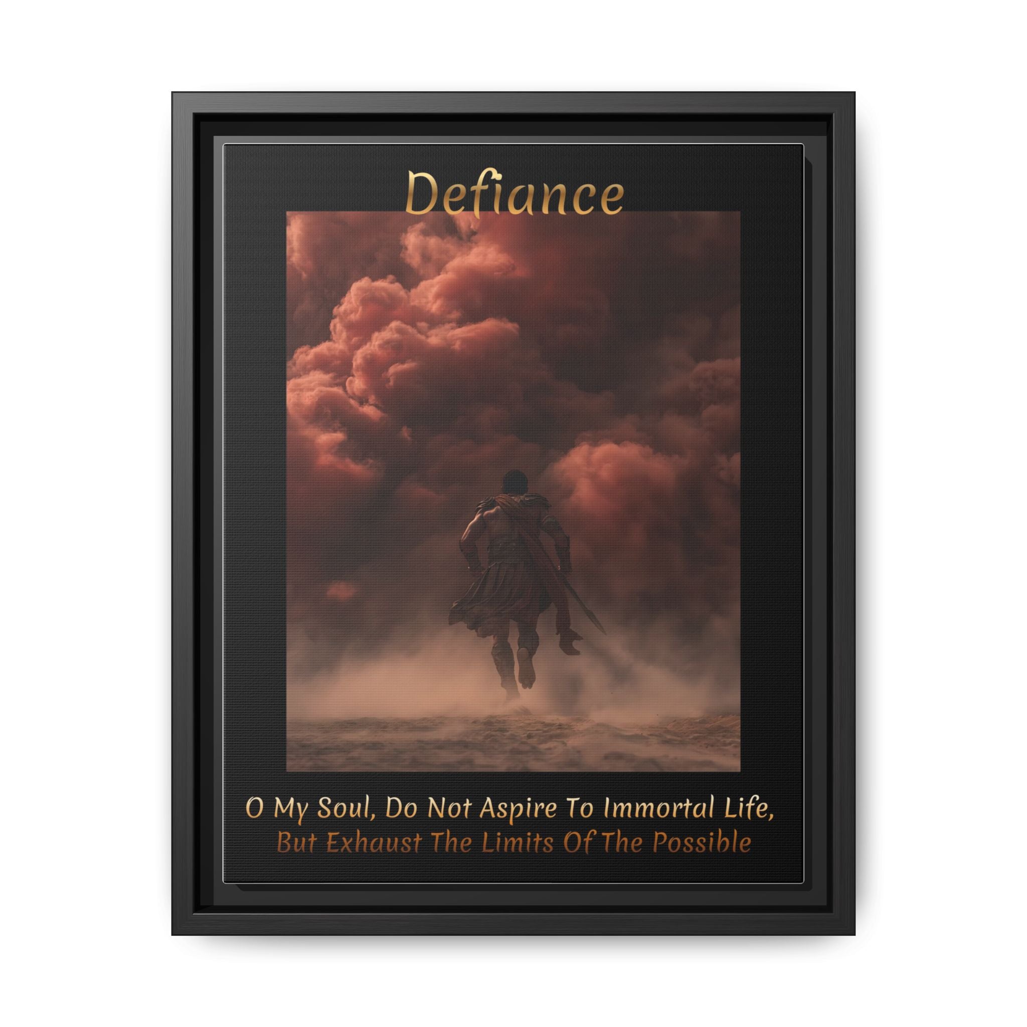 "Defiance" - Roman Gladiator Themed Art Framed Canvas | Rebellious Wall Art