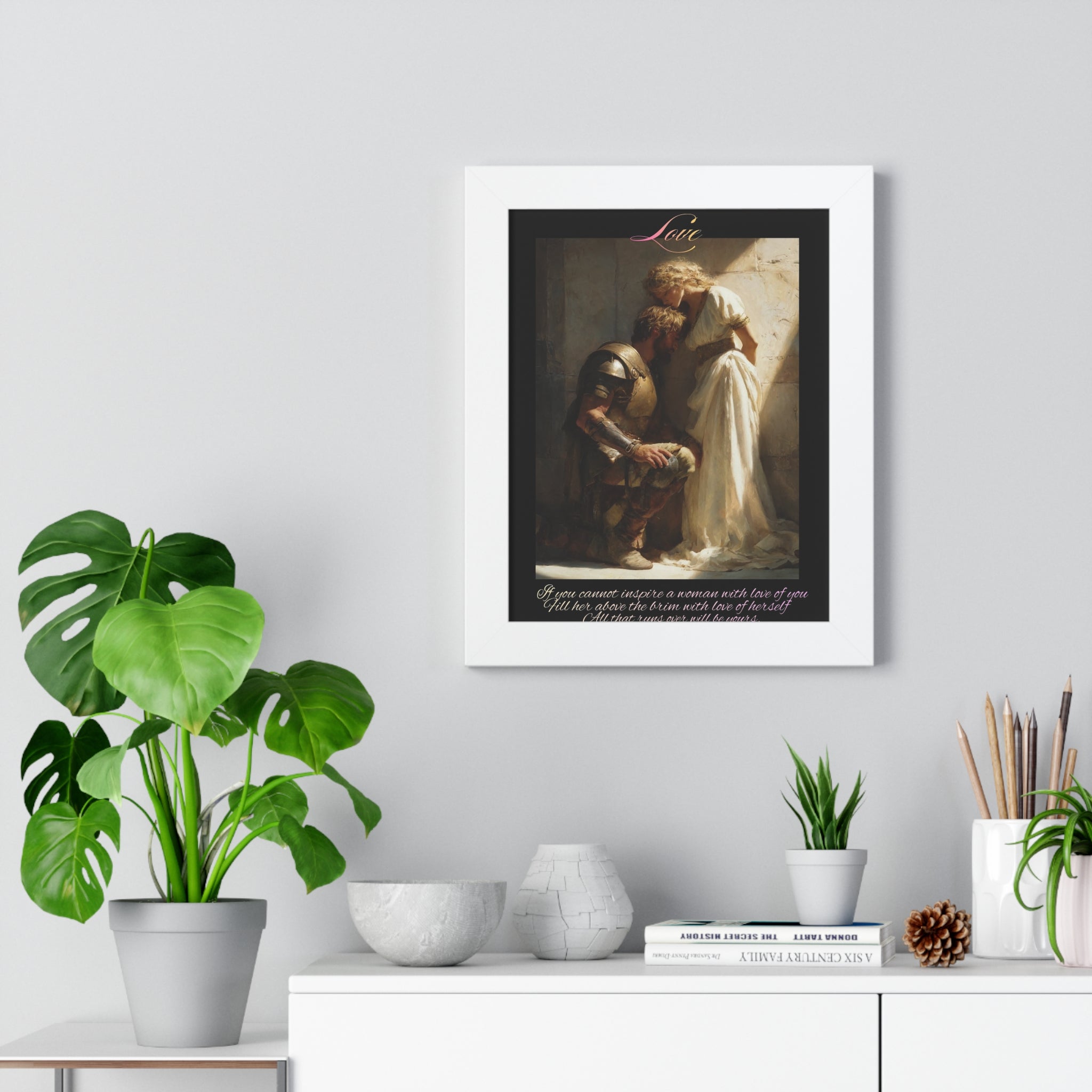 "Love" - Roman Gladiator Themed Art Framed Poster | Museum-Quality Print