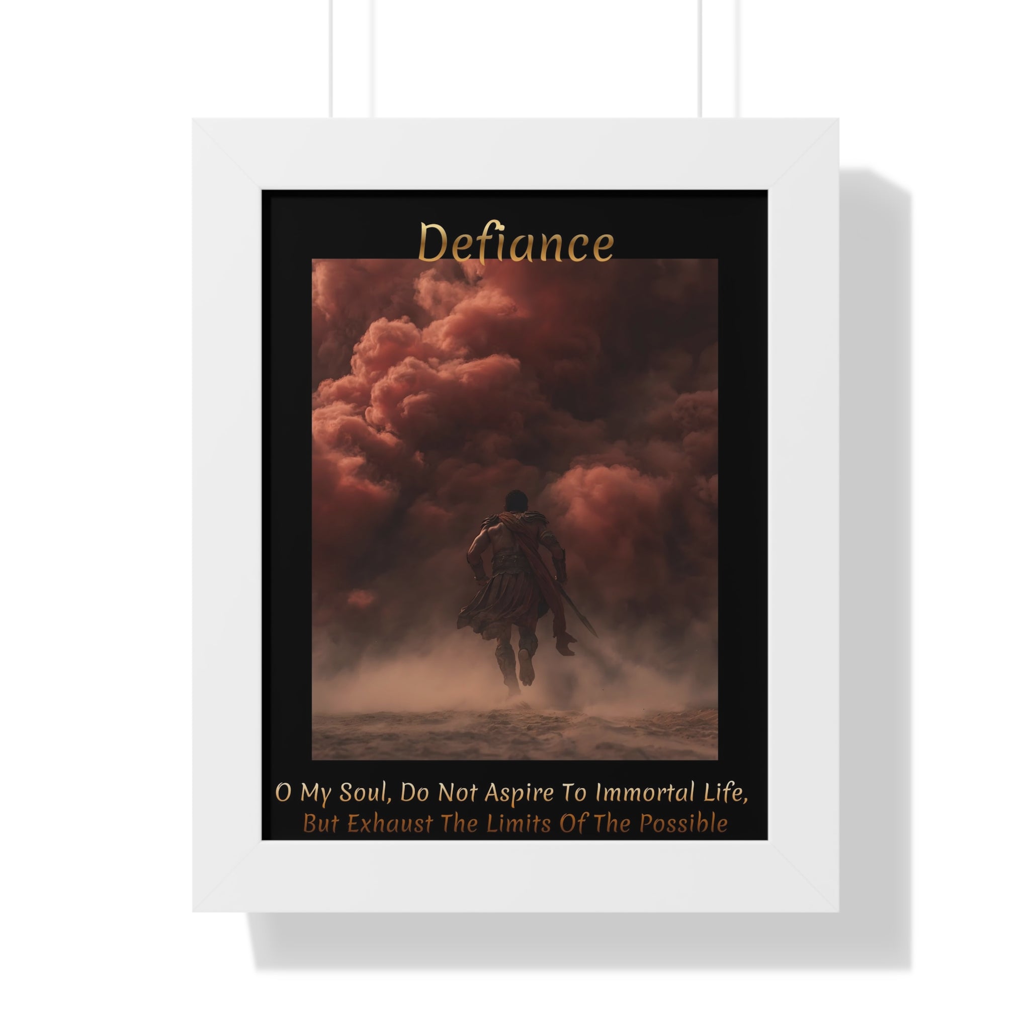 "Defiance" - Roman Gladiator Themed  Art Framed Poster | Bold Statement Wall Art