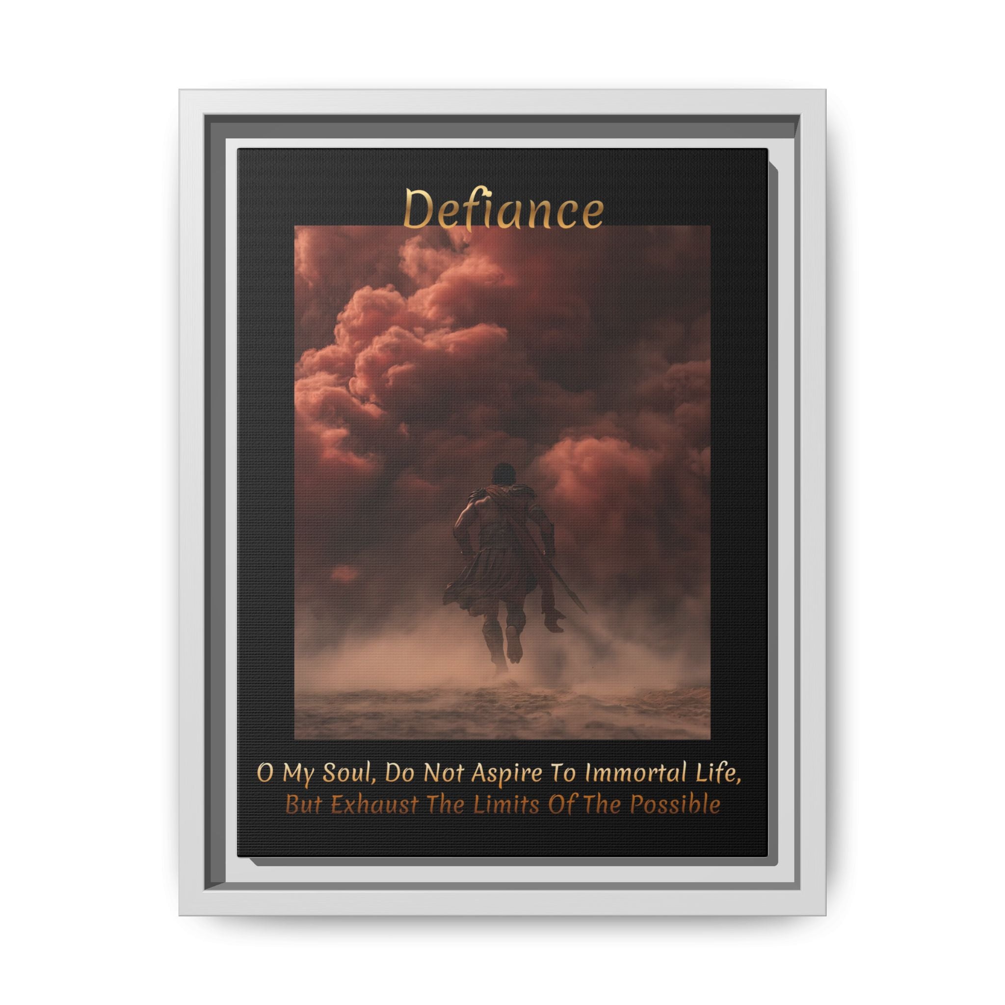"Defiance" - Roman Gladiator Themed Art Framed Canvas | Rebellious Wall Art