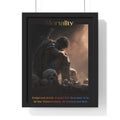 "Mortality" - Roman Gladiator Themed Vertical Framed Poster | Memento Mori Art