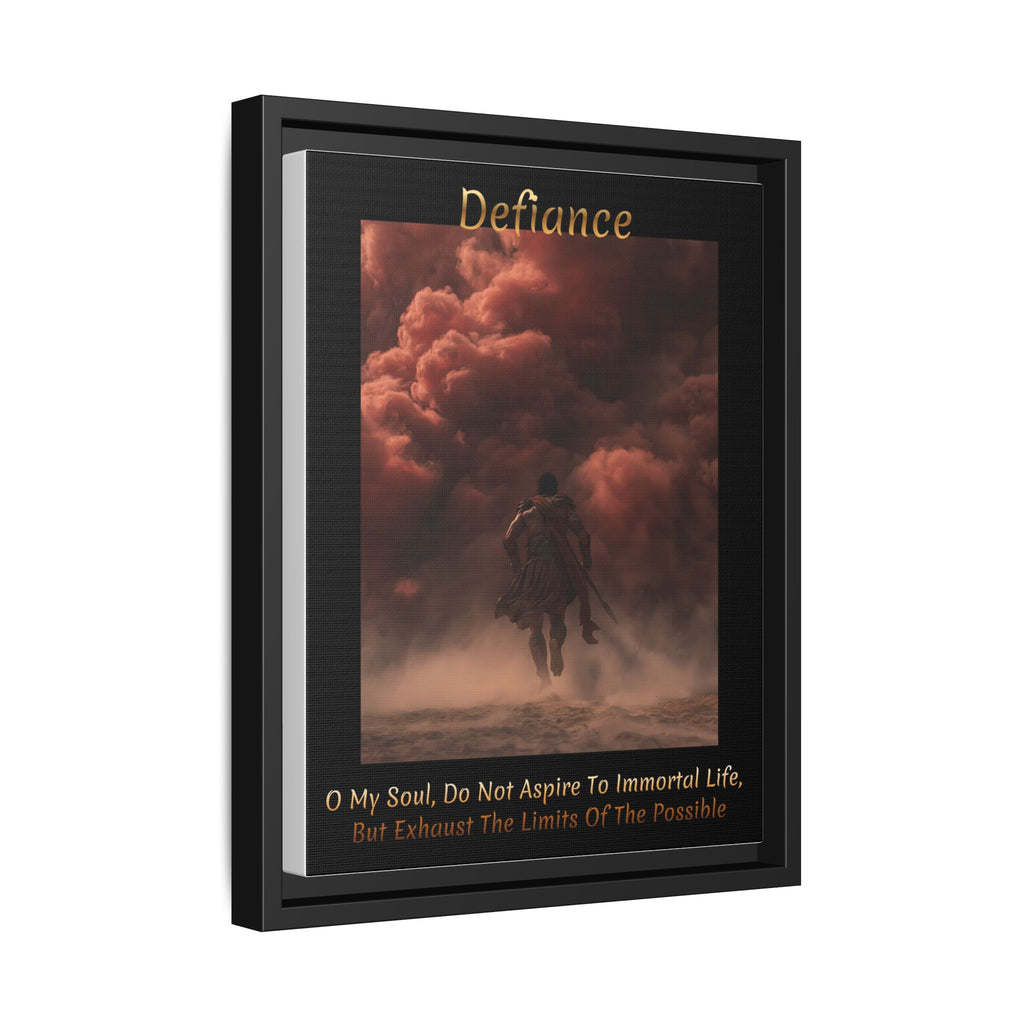 "Defiance" - Roman Gladiator Themed Art Framed Canvas | Rebellious Wall Art