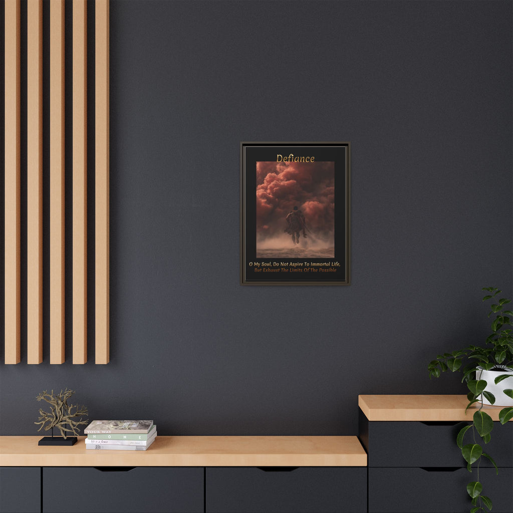 "Defiance" - Roman Gladiator Themed Art Framed Canvas | Rebellious Wall Art