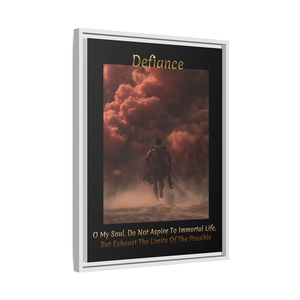 "Defiance" - Roman Gladiator Themed Art Framed Canvas | Rebellious Wall Art