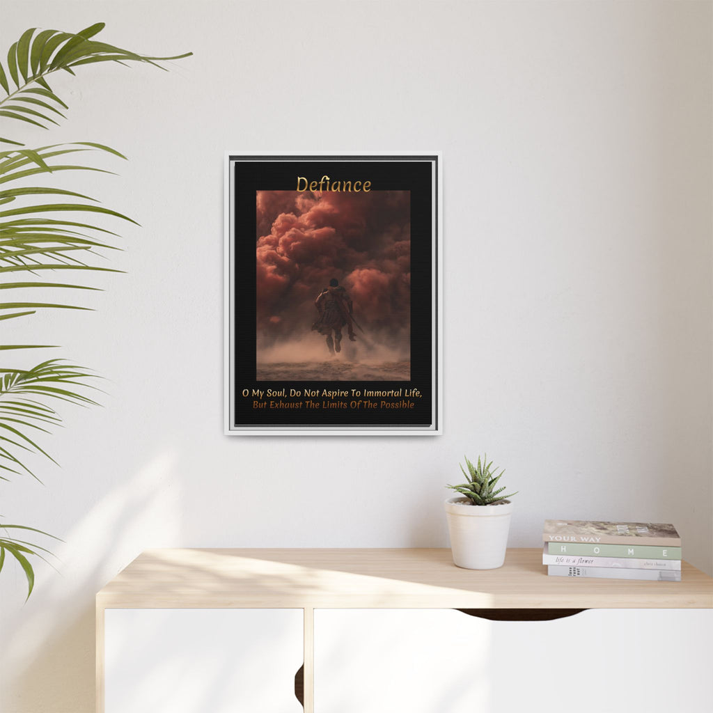 "Defiance" - Roman Gladiator Themed Art Framed Canvas | Rebellious Wall Art