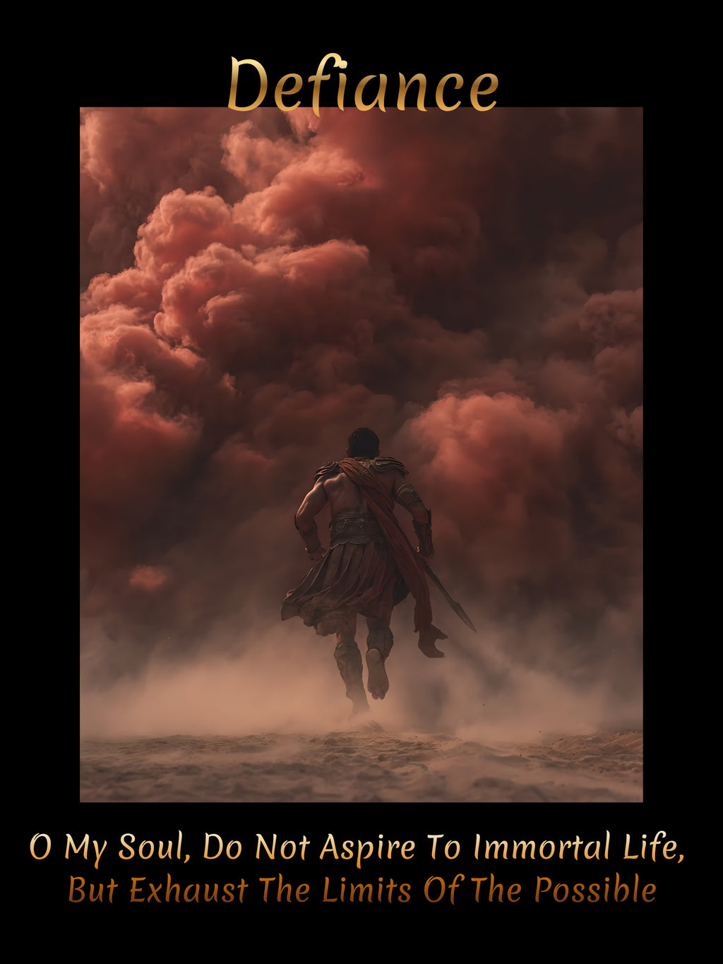 "Defiance" - Roman Gladiator Themed Art Framed Canvas | Rebellious Wall Art