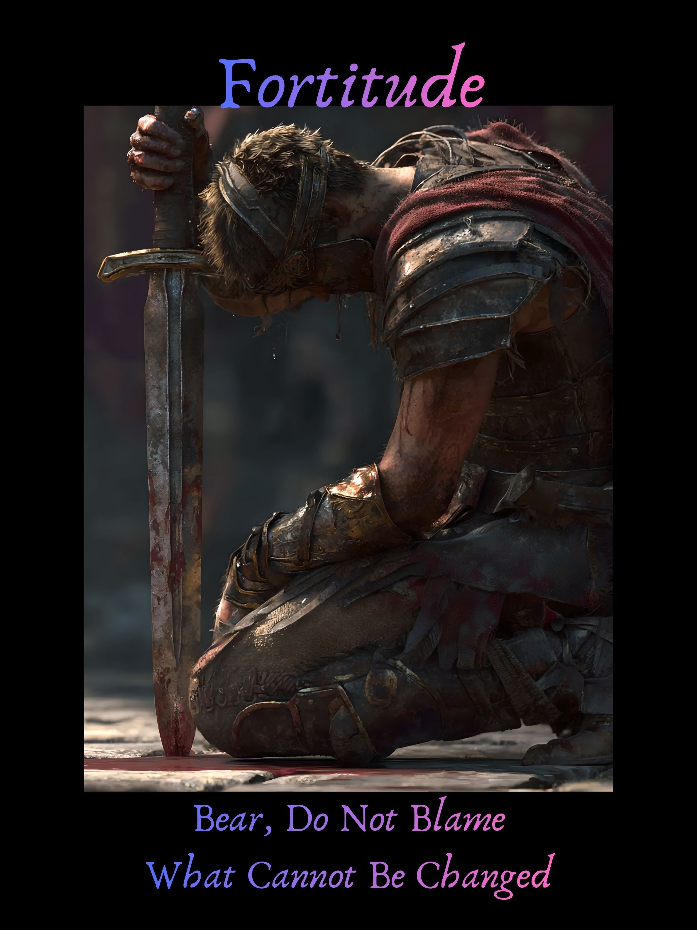 "Fortitude" - Roman Gladiator Themed Art Framed Canvas | Strength Wall Art