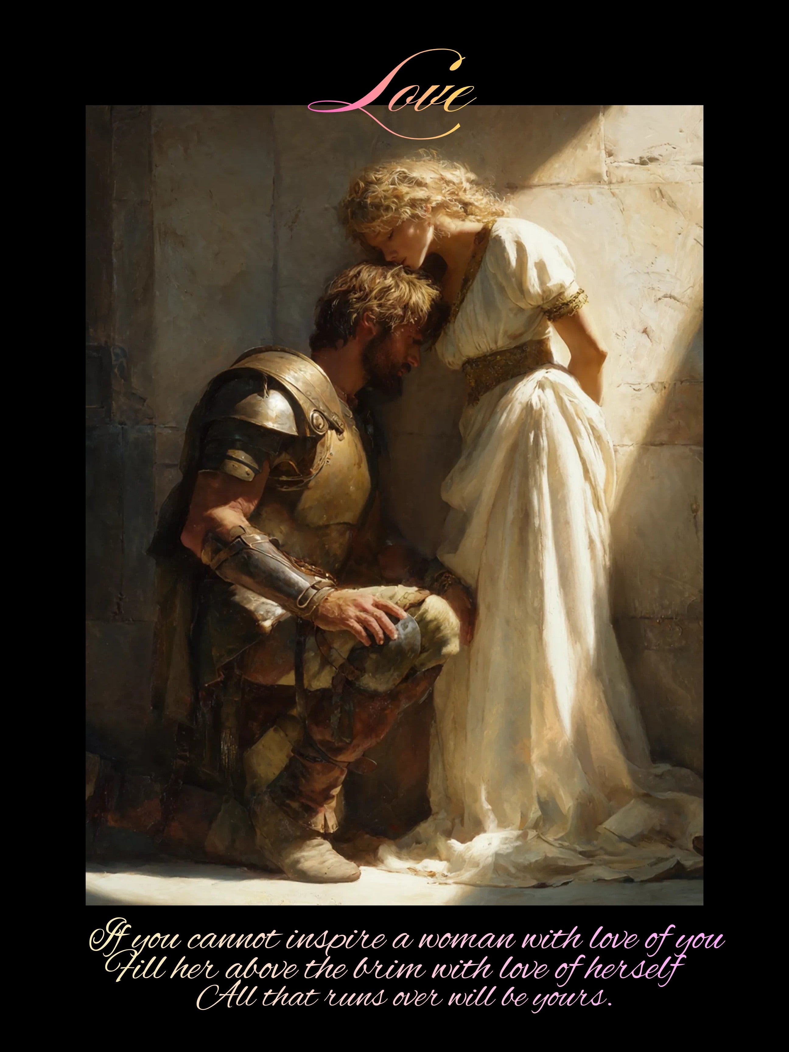 "Love" - Roman Gladiator Themed Art Framed Canvas | Heartfelt Wall Decor