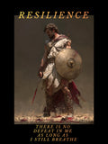 "Resilience" - Roman Gladiator Themed Art Framed Canvas | Inspirational Wall Art